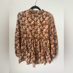Hayden Brown Floral Blouse